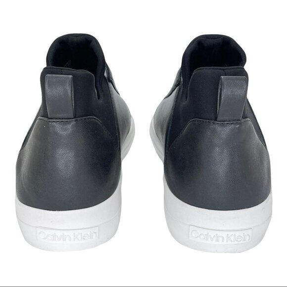 Calvin Klein Valorie Black Leather Neoprene Womens Sneakers Size 10M - Picture 7 of 14